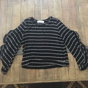 Vintage Havana stripe loose sleeve top